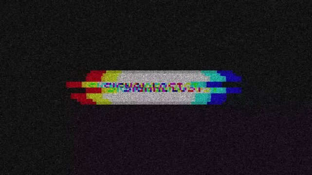 Captivating digital signal interference with a retro television static effect and vibrant RGB color glitch, evoking a vintage broadcast error and corrupted data display