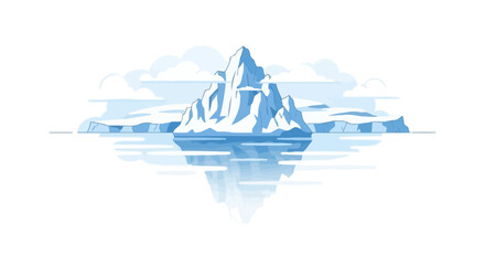 Majestic iceberg floating in cold arctic waters with reflection © Aiso