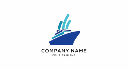 Fototapeta premium Minimalist ship logo design with company name placeholder.