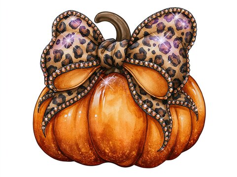 Whimsical Leopard Print Pumpkin: Artistic Autumn Decor for a Cheerful, Nature-Inspired Thanksgiving Home 
