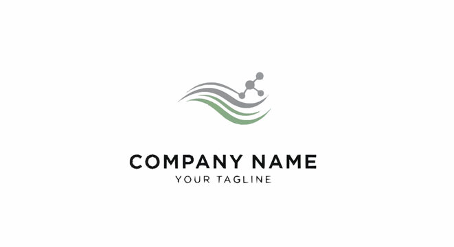 Minimalist green wave logo design for business branding.