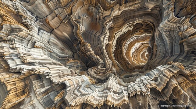Canyon landscape features intricate layered rock formations carved by natural erosion over time.