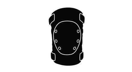 Knee pad with circular detail black silhouette © turag