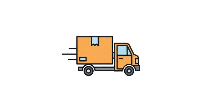 Moving truck cartoon delivery vehicle.