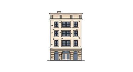 Fototapeta premium Classic four story city apartment building exterior