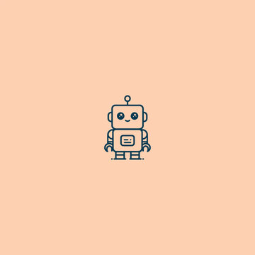 Cute robot logo template vector illustration design