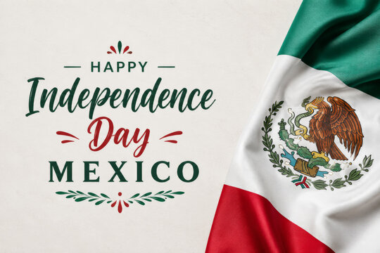 Mexican Independence Day greeting card, typography design for holiday celebration.