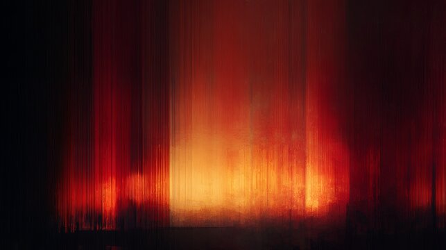 Cinematic fiery digital glitch background fading from bright yellow center into dark red vertical noise lines for powerful designs