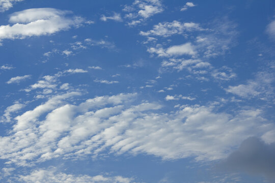 It is a blue sky with cirrocumulus clouds.