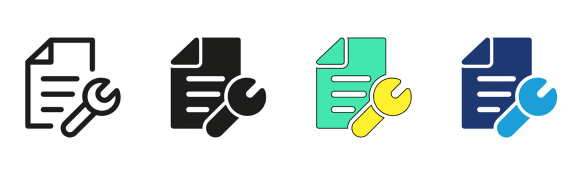 Professional Technical Sheet icon for Documentation, Engineering, Specifications, and Business Applications