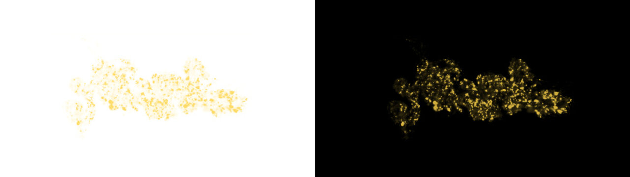 Golden Sparkling Dust Cloud PNG on Transparent Background with Elegant Glitter Trail and Shimmering Light Effect, Premium Decorative Overlay for Invitations, Celebrations and Creative Projects