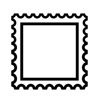 Classic scalloped postage stamp border frame as transparent PNG