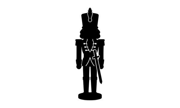 Traditional wooden nutcracker soldier silhouette