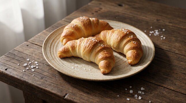 Aesthetic Arrangement of Salt Breads on Ceramic Plate
