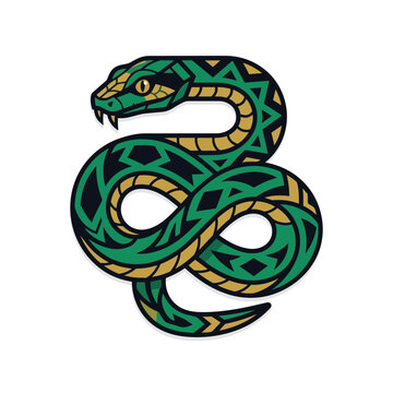 Minimalist Vector Illustration of a Snake