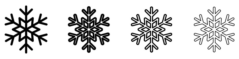 Obraz premium Snowflake line icon for winter weather design. Vector illustration.