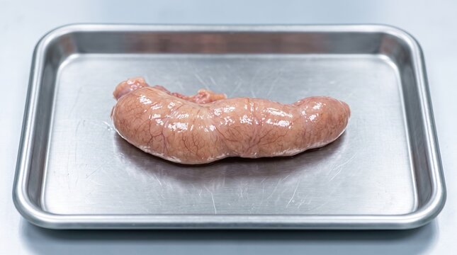 Human Appendix Close Up on Sterile Surgical Tray Medical Anatomy Pathology and Healthcare Research