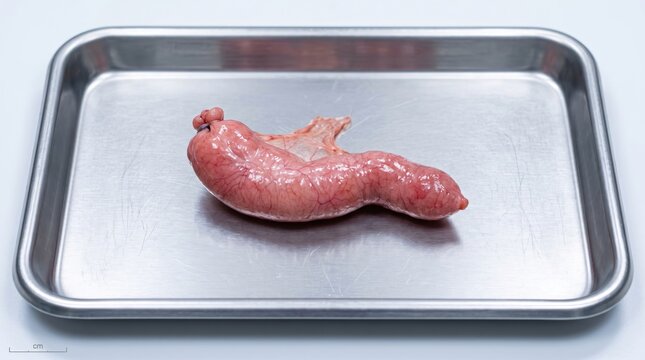 Human Appendix Close Up on Sterile Surgical Tray Medical Anatomy Pathology and Healthcare Research