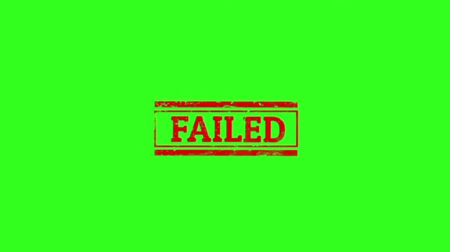 Failed stamp distressed rubber seal indicating rejected inspection result officially