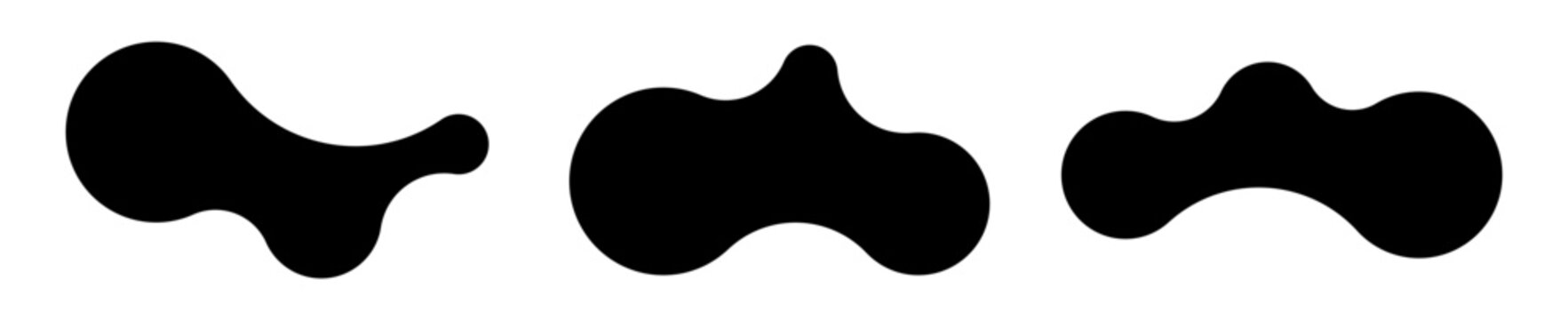 Set of abstract metaball shapes