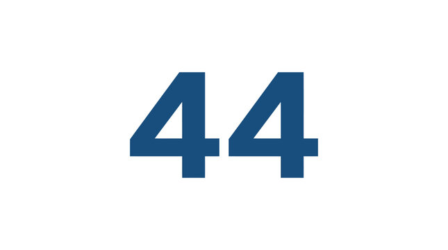 Large Blue Number Forty Four.
