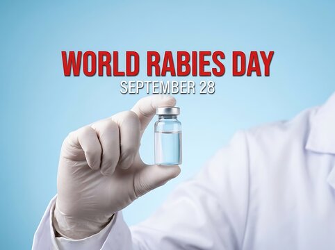 Medical professional holding a vaccine vial celebrating world rabies day on september twentyeighth