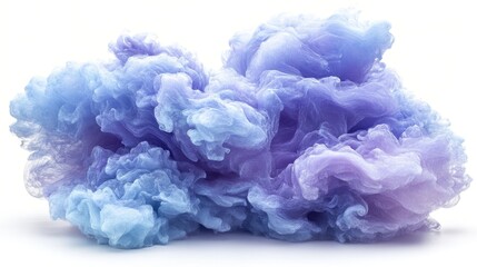 Fototapeta premium Abstract cloud-like swirl of pastel blue and purple ink on white