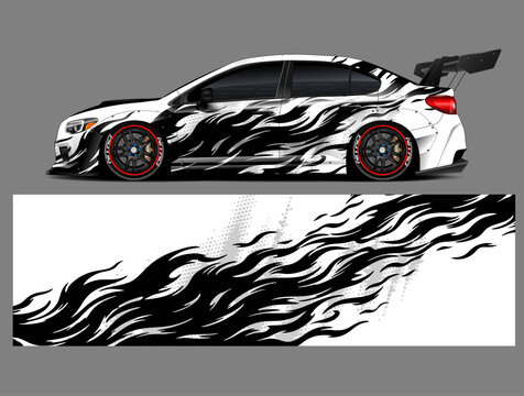 car livery graphic vector. abstract grunge background design for vehicle vinyl wrap and car branding