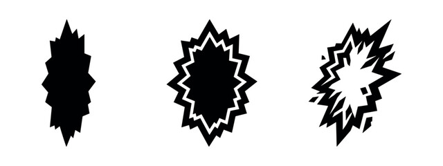 Dynamic abstract explosion and power burst impact silhouettes © Lili