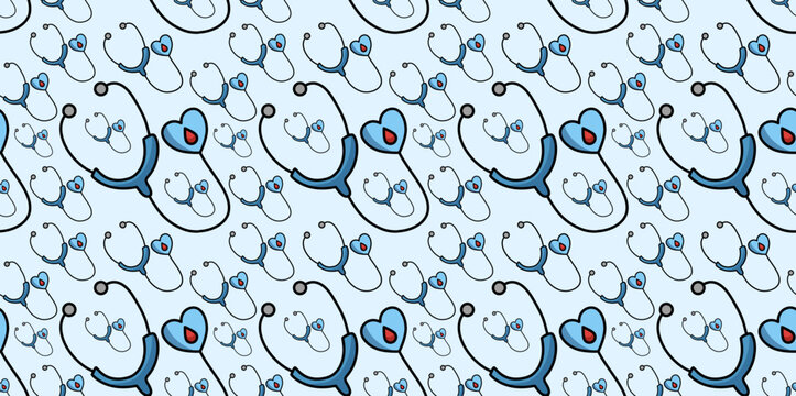 blue medical stethoscope pattern design for modern healthcare projects