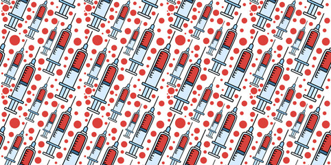 Fototapeta premium syringe and vaccine injection pattern for medical laboratories use