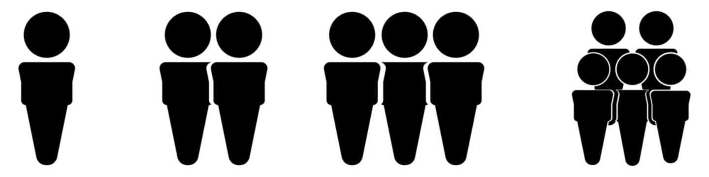 Team work icon silhouette, Clipart, logo, symbol vector illustration. PNG. Editable stroke. People Group, Team, and Crowd Silhouette Icons.