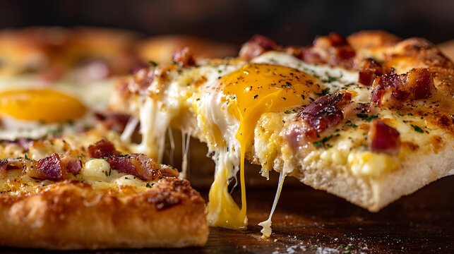 Carbonara pizza slice