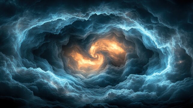 Abstract swirling vortex of ethereal clouds
