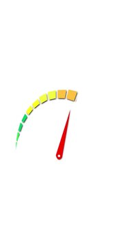 Simple performance meter background red pointer, green yellow scale, clean white layout, speed indicator style. score videos, analytics screens, progress visuals, status updates, and motion templates.