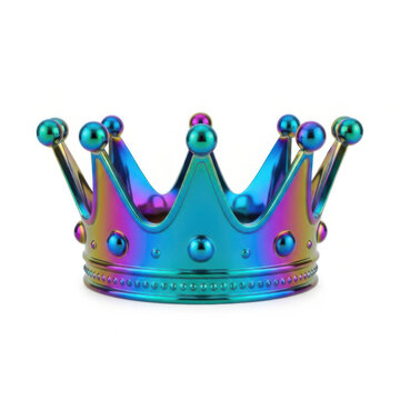 Shiny metallic fantasy crown with colorful jewels