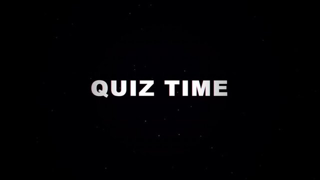 Quiz Time text on dark digital particle background
