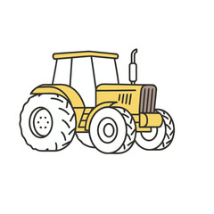 Obraz premium Yellow tractor illustration