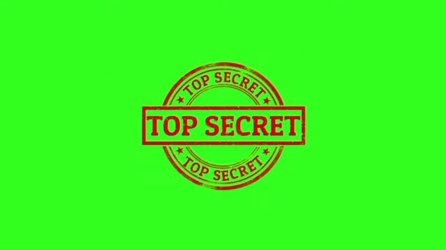 Top secret stamp distressed rubber seal for confidential classified documents