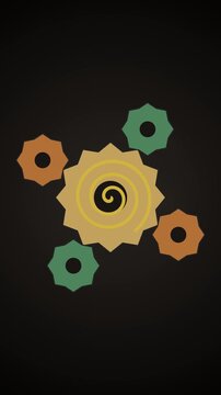 Futuristic Gears Spinning in Dark Abstract Setting