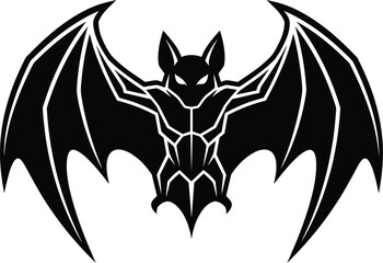 Fototapeta premium Striking black bat silhouette perfect for gothic designs halloween graphics and dark fantasy branding