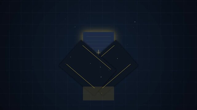 Abstract Motion Graphics of Floating Digital Cards Opening Animation