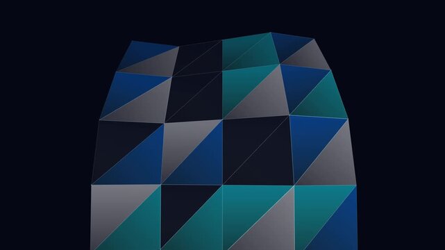 Abstract blue and grey geometric triangle pattern animation background