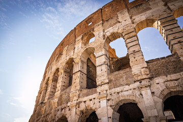 Obraz premium Colosseum ancient Roman amphitheater in Rome Italy