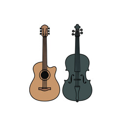 Fototapeta premium Acoustic Guitar and Cello