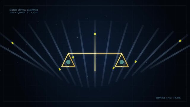 Digital scale interface graphic animation with data processing elements