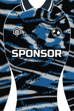 Blue Grunge Brush Halftone Sports Jersey Pattern