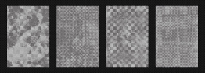 Vintage punk poster background with grunge textures vector illustration background. Retro spray paint effects, and distressed halftone patterns for urban street art designs. © Konstantin