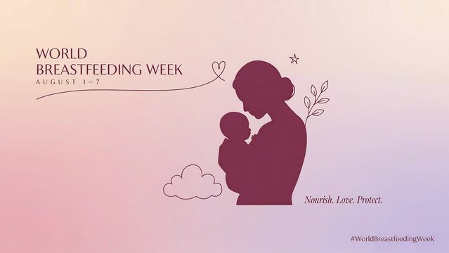 Mother breastfeeding baby illustration