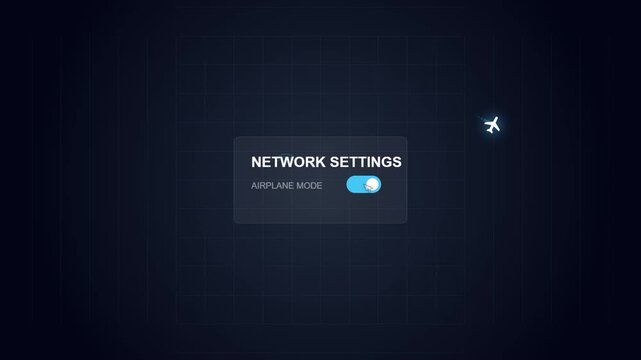 Computer cursor clicking and activating airplane mode in network settings